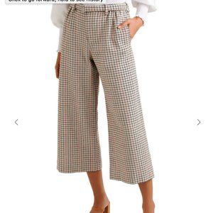 Maje Cropped Houndstooth Tweed Wide-leg Pants